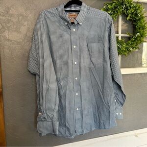 Ariat wrinkle free Casual Blue Patterned Men's Shirt large